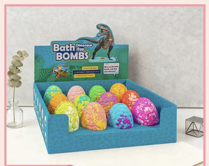 مجموعة Bath Bombs للأطفال بتصميم بيض الديناصور مع ألعاب مفاجئة - رفعة