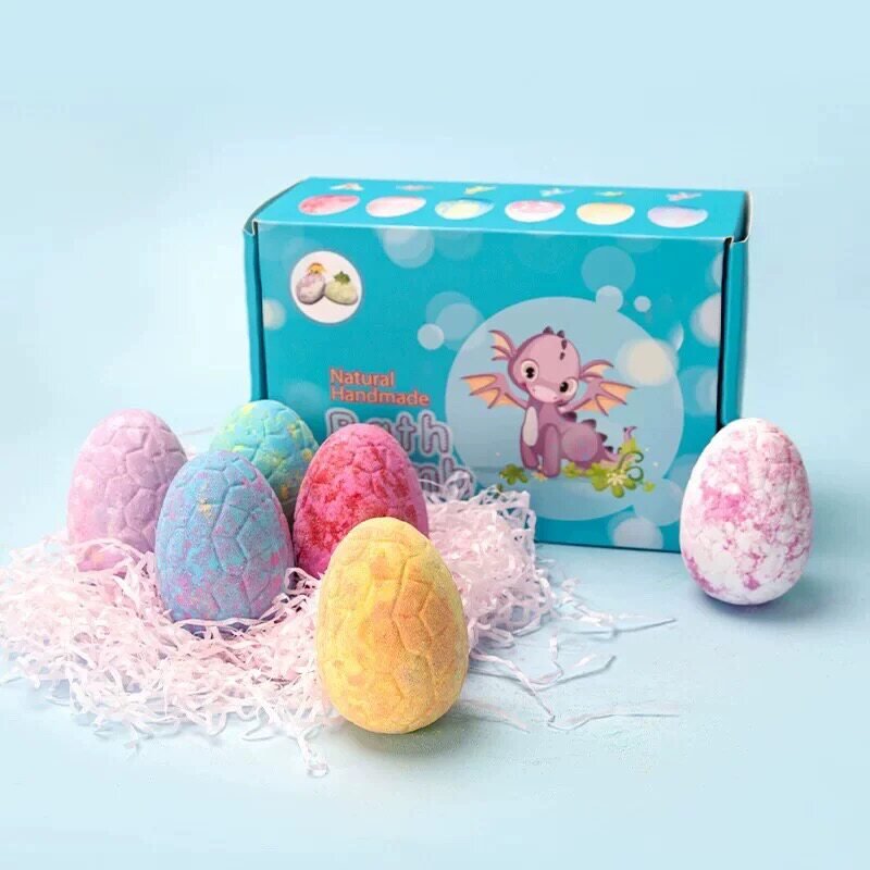 مجموعة Bath Bombs للأطفال بتصميم بيض الديناصور مع ألعاب مفاجئة - رفعة