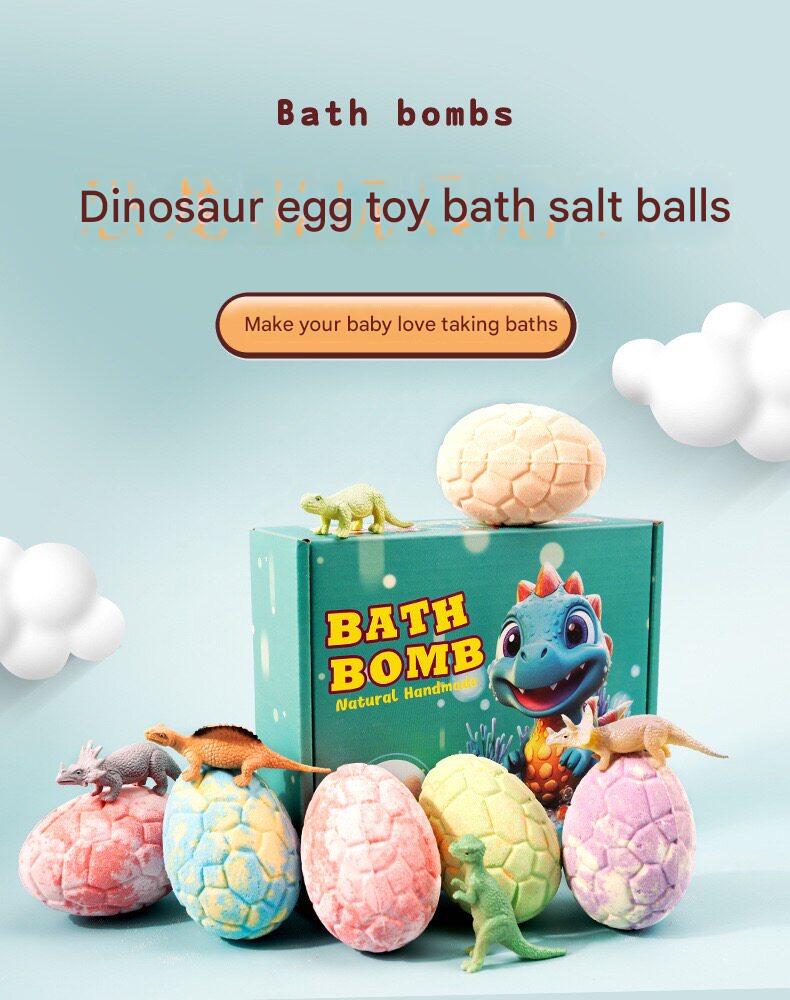 مجموعة Bath Bombs للأطفال بتصميم بيض الديناصور مع ألعاب مفاجئة - رفعة