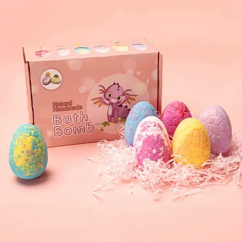 مجموعة Bath Bombs للأطفال بتصميم بيض الديناصور مع ألعاب مفاجئة - رفعة