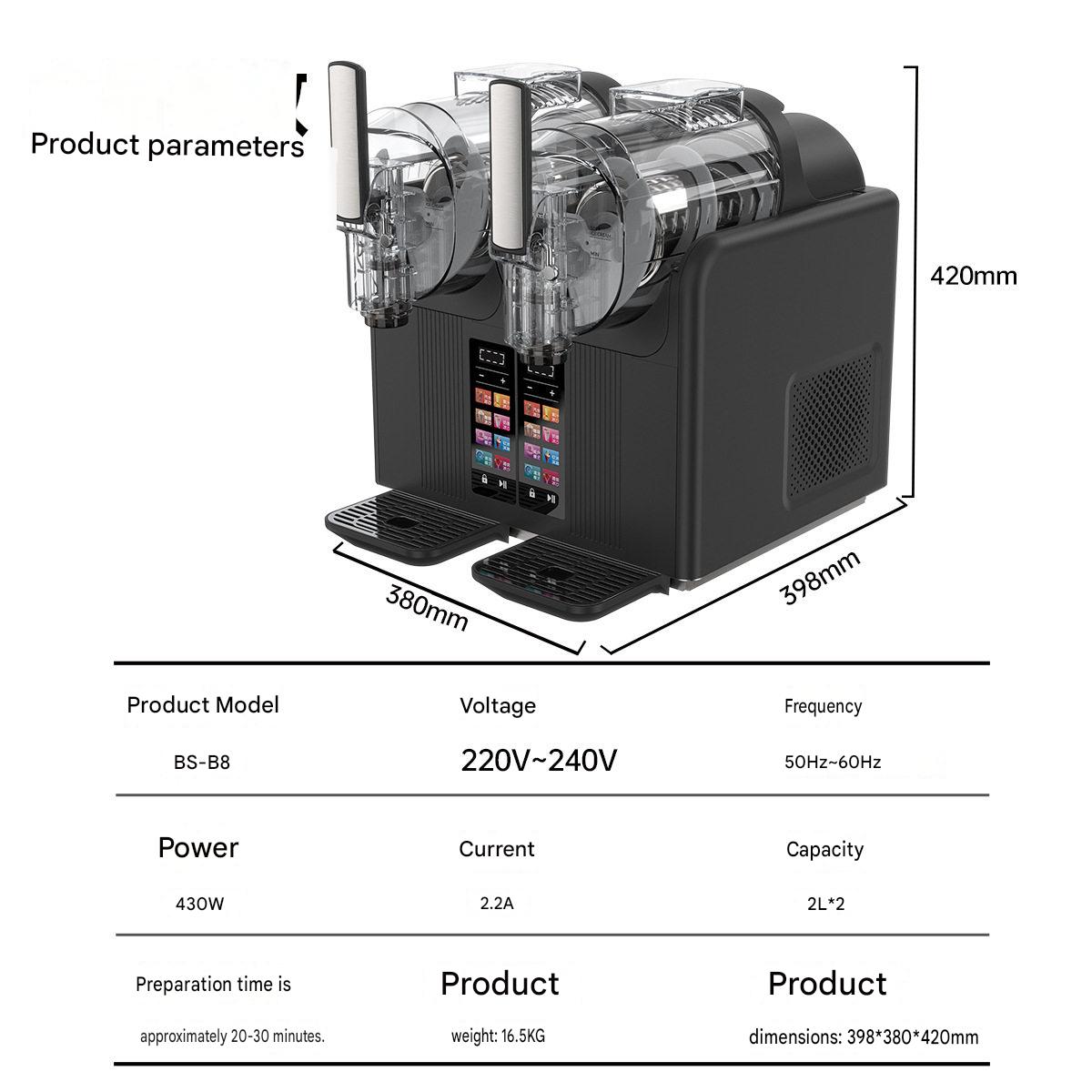modern Dual Tank Smoothie Machine and Ice Cream Machine