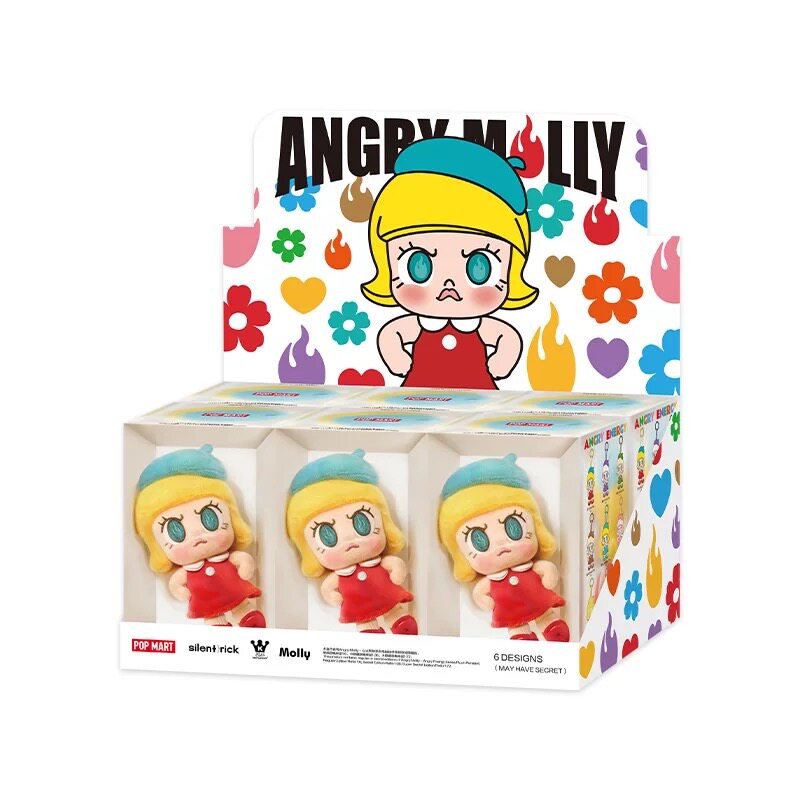 ميدالية قطيفة POPMART Angry Molly Blind Box أصلي 100% - رفعة