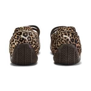 Puma Speedcat Ballet leopard footwear back view showing patterned heel construction and logo.