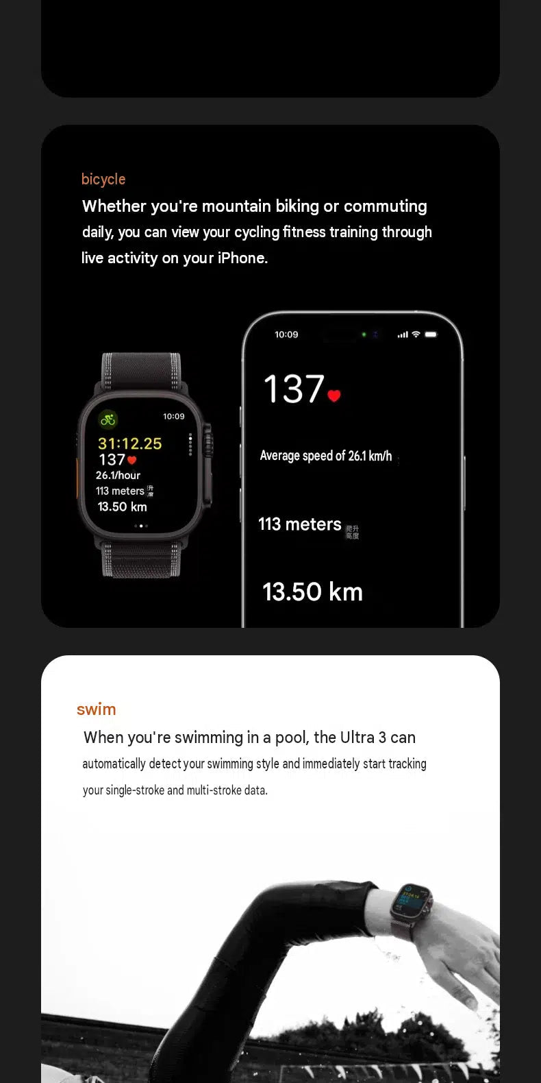 ابل واتش الترا 3 بإصدار GPS + Cellular وحجم 49 مم