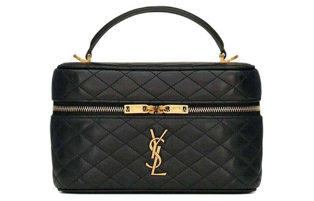 SAINT LAURENT GABY black سان لوران حقيبة مستحضرات تجميل غابي جلد ماعز.