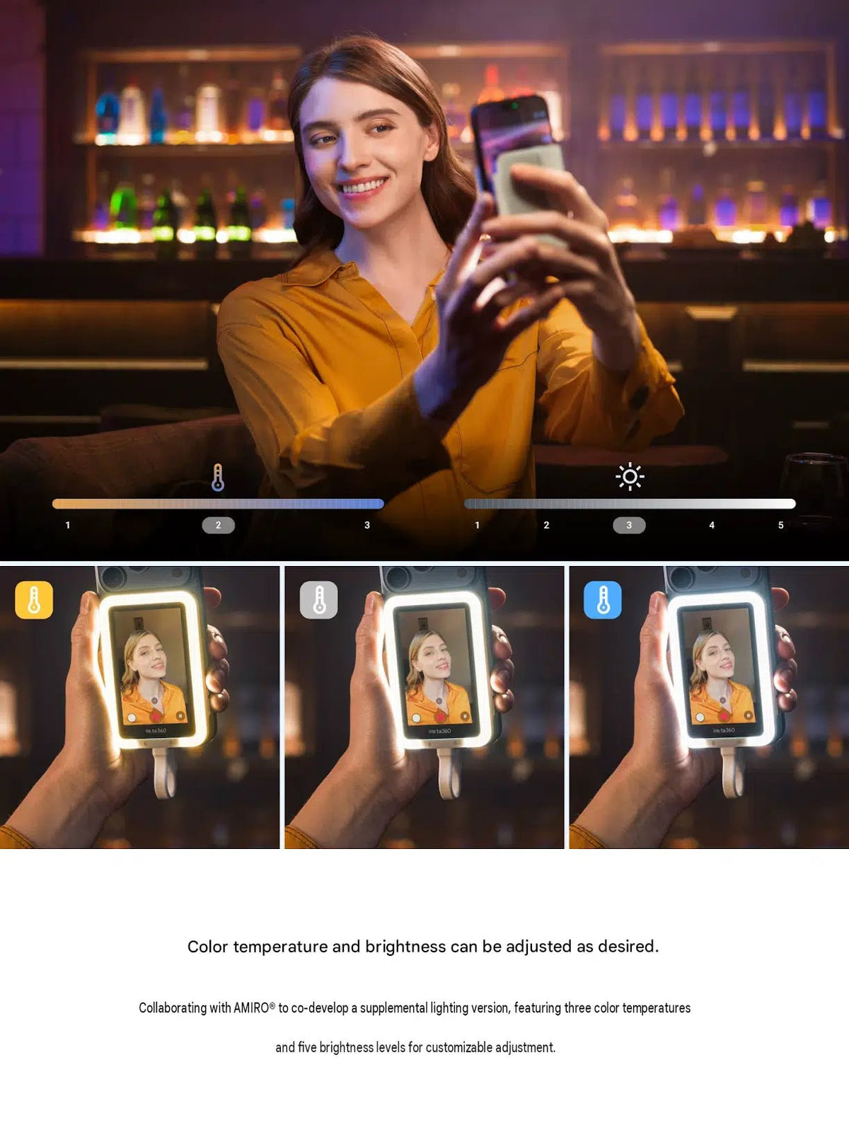 Insta360 Snap شاشة لمس 3.5 بوصة تعرض الكاميرا الخلفية للسيلفي