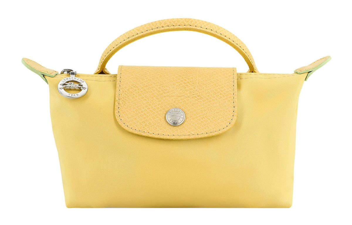 شنطة لونج شامب Le Pliage Green يد نسائية أصفر قمحي من الأمام