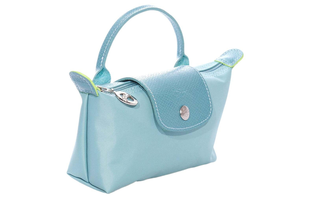 شنطة يد نسائية Longchamp Le Pliage Green أزرق فاتح من الأمام