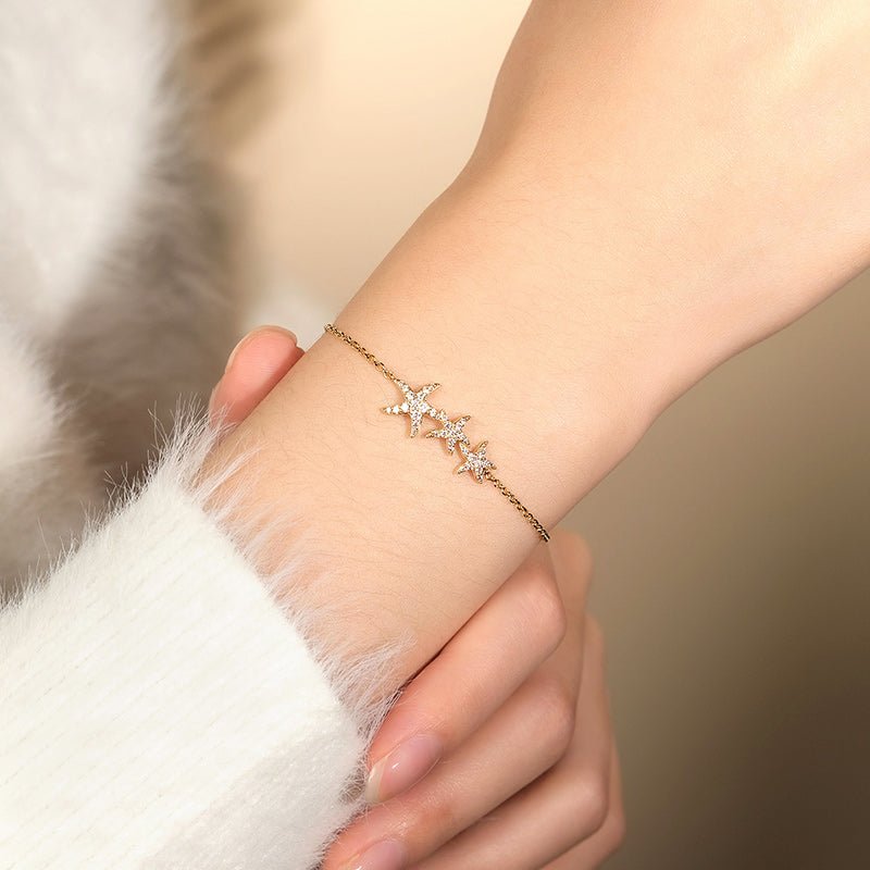 Energetic Summer apm monaco [Vacation Style] Beach Seaside Starfish Design Alloy Bracelet for Women in Gold