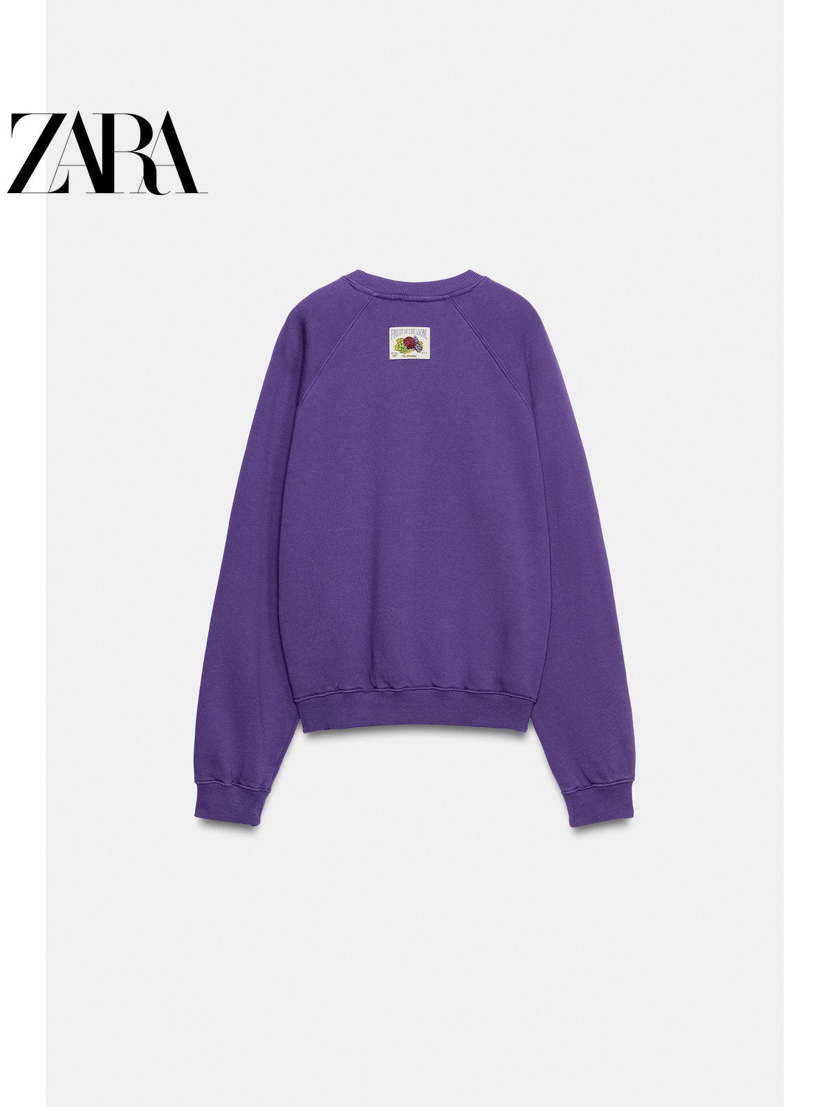 سويت شيرت Zara بنفسجي Fruit of the Loom مريح - رفعة
