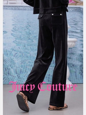 سروال نسائي طويل من المخمل القطني Juicy Couture - رفعة