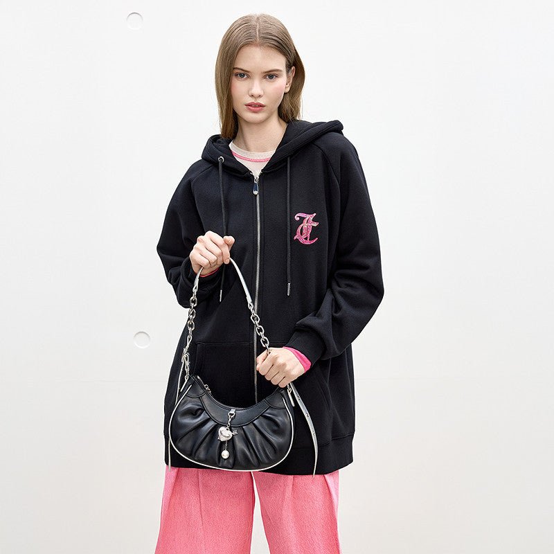 سترة نسائية مبطنة طويلة بقبعة وسحاب Juicy Couture - رفعة