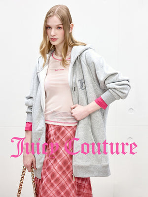 سترة نسائية مبطنة طويلة بقبعة وسحاب Juicy Couture - رفعة