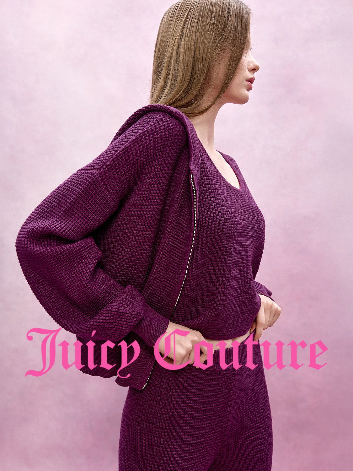 سترة نسائية محبوكة مفتوحة Juicy Couture Slow Cleanfit - رفعة