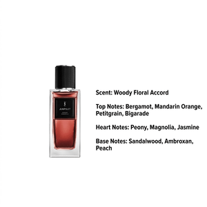 عطر Jumpsuit بدرجات حمراء مع وصف مكونات العطر