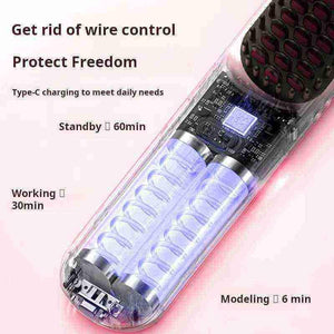 مشط Wireless Straight Comb لاسلكي Ceramic بـ 4 مستويات حرارة.
