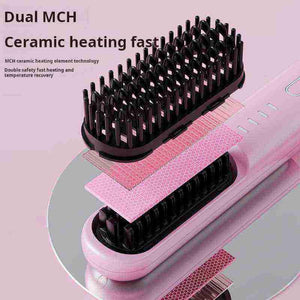 مشط Wireless Straight Comb لاسلكي Ceramic بـ 4 مستويات حرارة.