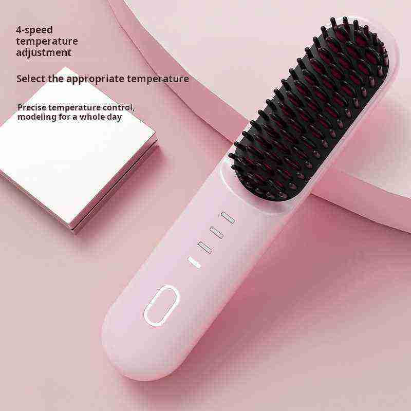 مشط Wireless Straight Comb لاسلكي Ceramic بـ 4 مستويات حرارة.