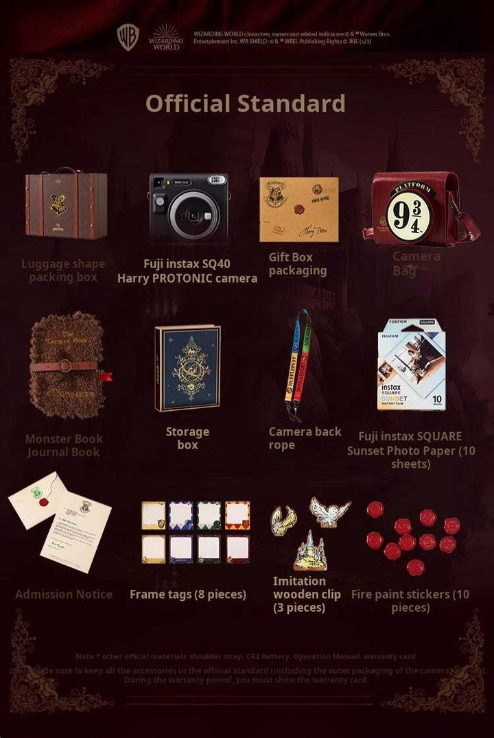 حقيبة سحر هاري بوتر مع كتب تعويذات وكاميرا تصوير بتصميم كلاسيكي لهواة السحر والهدايا الفاخرة