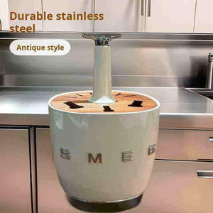 حامل منظم  SMEG الأنيق بقاعدة ستانلس ستيل فاخرة.
