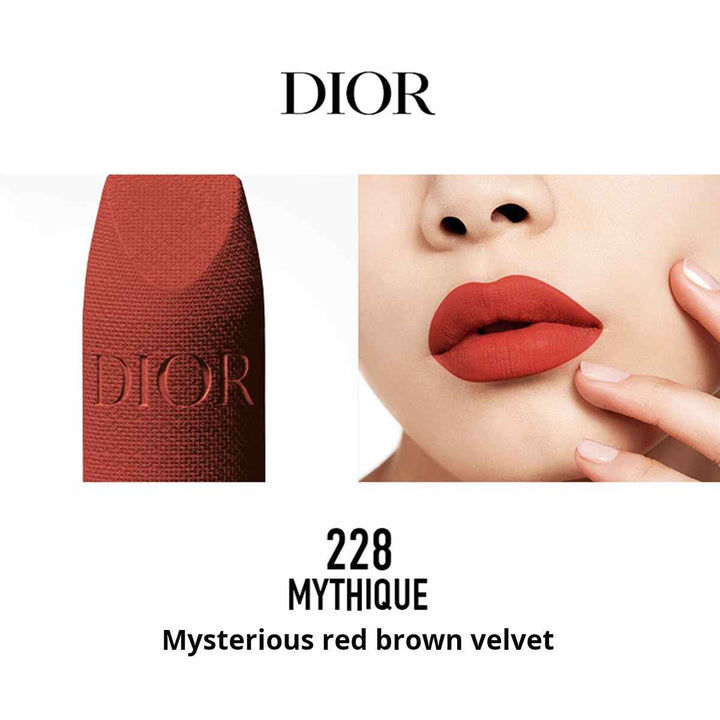 ديور | جديد ديور brilliant الذهب الأزرق lipstick Velvet 228 ريد بيج براون