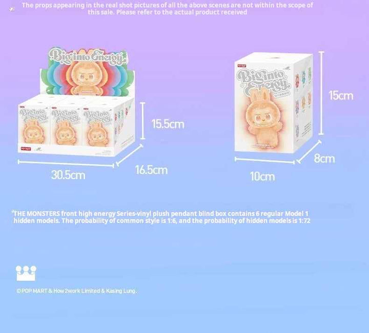POPMART دمى لابوبو الفروية - مجموعة الطاقة العالية, فينيل, ألياف بوليستر, علبة عمياء, شخصيات متعددة, دمى عالية الطاقة, دمى ناعمة