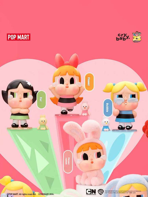 صناديق مفاجآت من POP MART Crybaby بتصميم فتيات القوة، دمى فينيل لطيفة ومنوعة برسومات كرتونية مبتكرة.