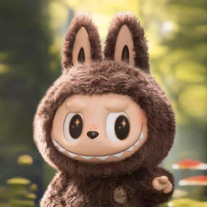 Pop Mart THE MONSTERS - I FOUND YOU vinyl face doll in brown bunny costume with detailed features.