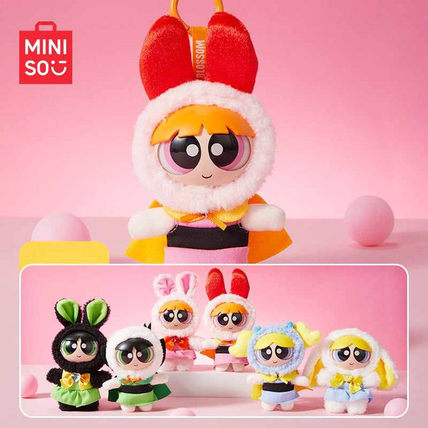 MINISO تعليقة دمى ذا باور بف غيرلز الشتوية ستايل أرنب وفرو ناعم.