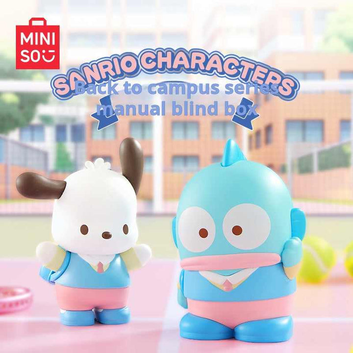 MINISO سانريو شخصيات سلسلة Blind Box "العودة للمدرسة"، دمى لطيفة في صناديق مفاجآت للتجميع.