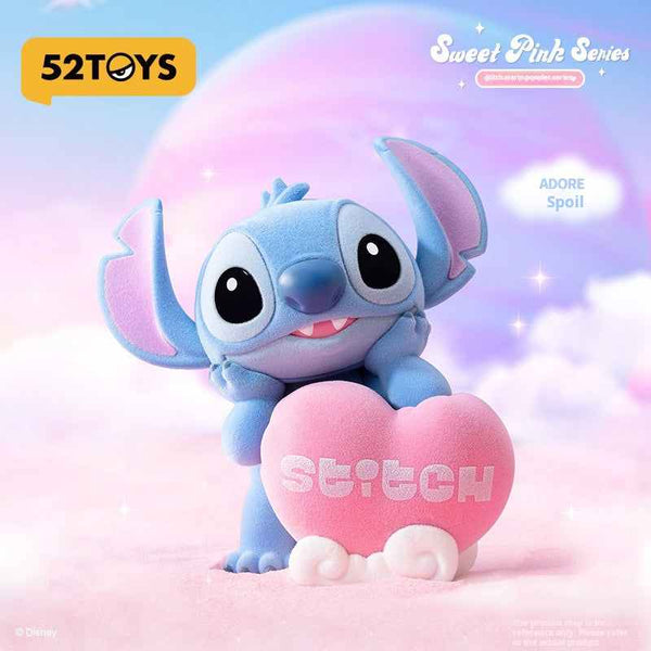 MINISO مجسمات ستيتش الوردي اللطيف من 52TOYS، صندوق مفاجآت يحتوي على مجسم ستيتش بتصميمات وردية مبهجة.