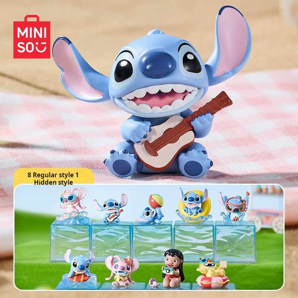 MINISO Disney Stitch Summer Party Blind Box Series featuring collectible figurines.