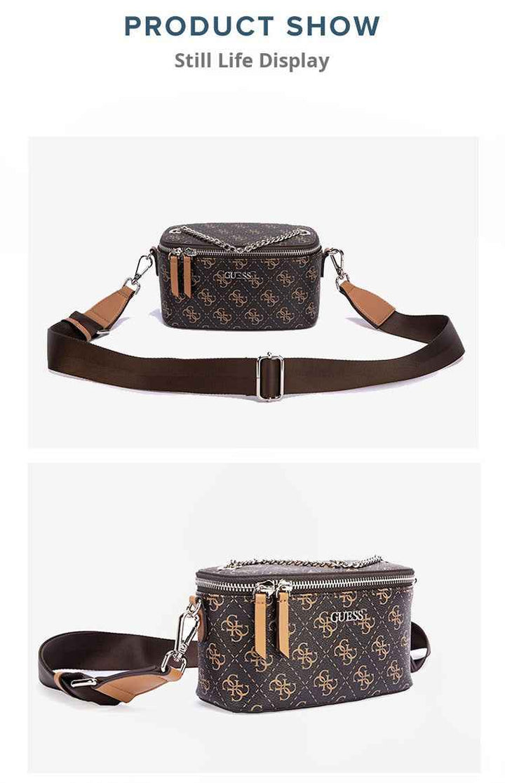 GUESS | حقيبة مكياج  يد صغيرة GUESS بنقشة لوغو كلاسيكية وحزام قابل للفصل