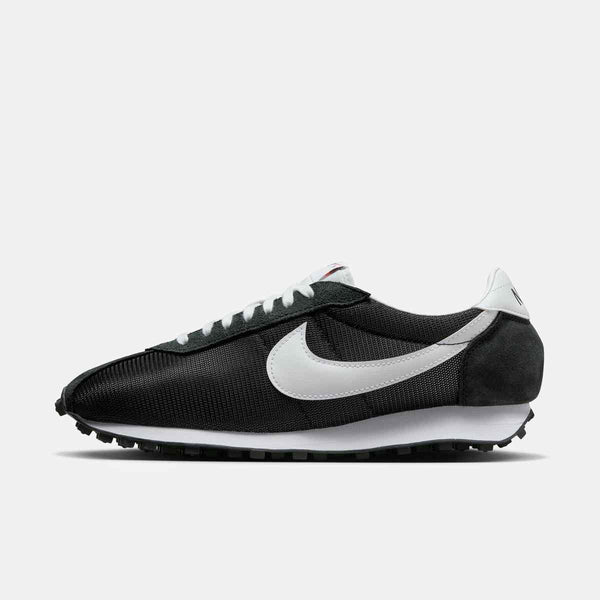 Black and white Nike LD-1000 classic running shoe with white swoosh and retro design