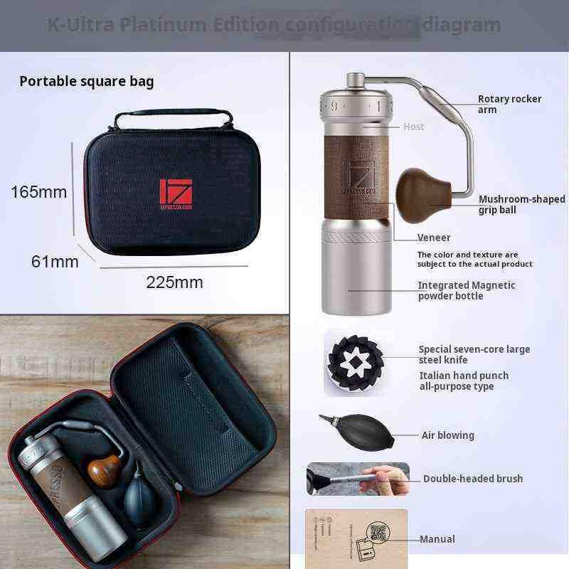 مطحنة قهوة يدوية 1Zpresso K-Ultra فائقة الدقة بضبط خارجي.