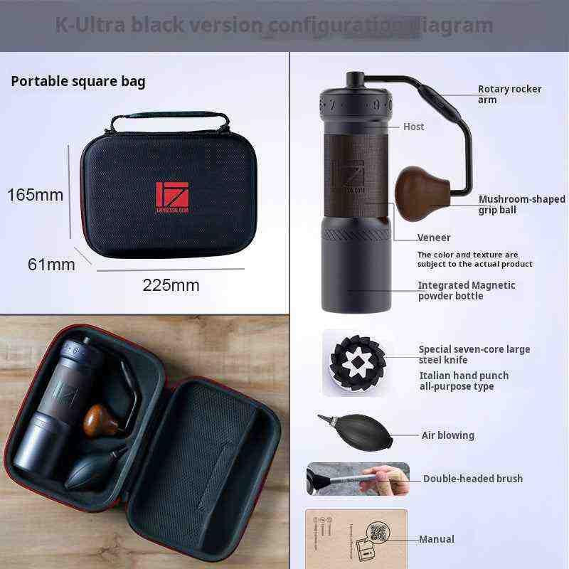 مطحنة قهوة يدوية 1Zpresso K-Ultra فائقة الدقة بضبط خارجي.