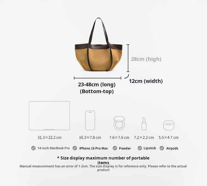 CHARLES & KEITH two-tone wide tote bag with small inner pouch, spacious and sturdy design for daily use with adjustable straps and magnetic closure.