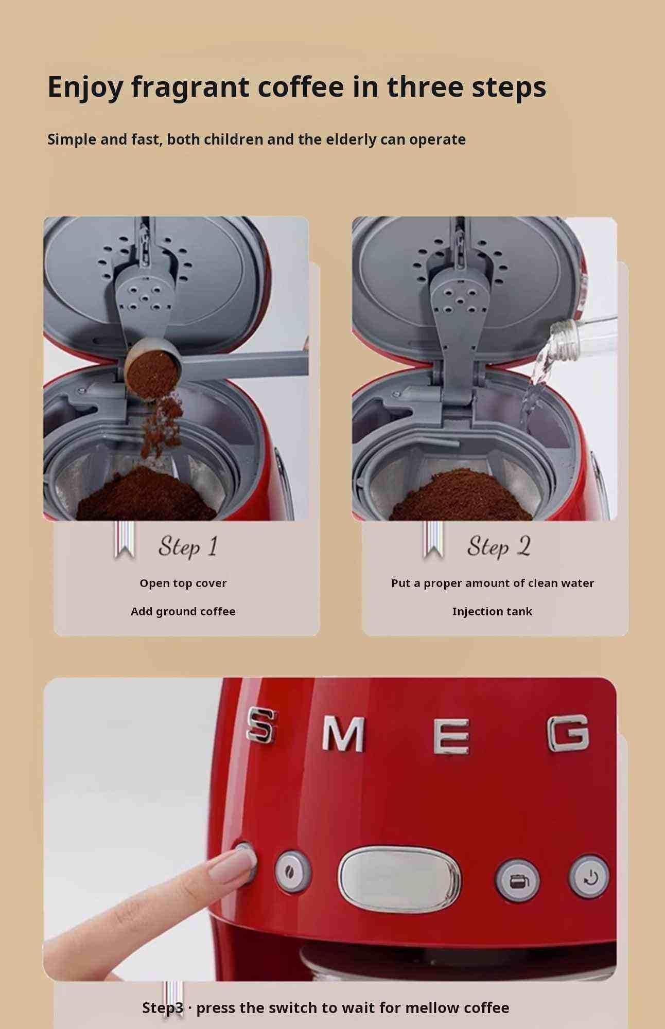 SMEG DCF02  سميج آلة تحضير القهوة بالتقطير من نوع.