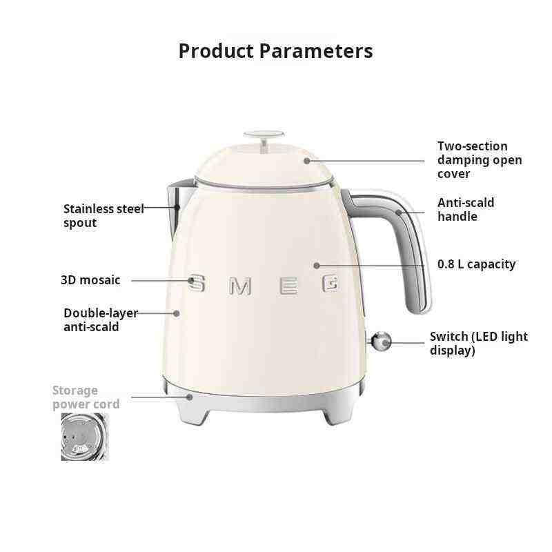 غلاية SMEG الصغيرة  تصميم إيطالي فاخر بحجم مثالي  0.8L.
