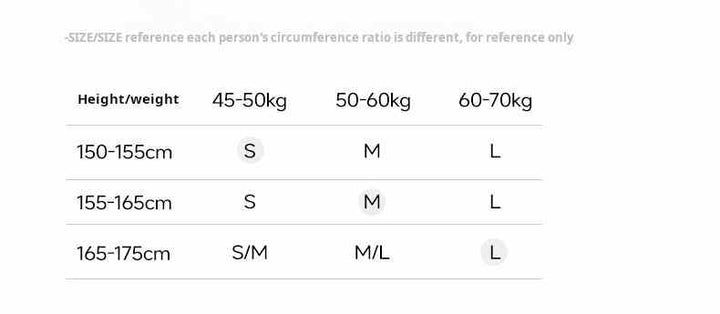Size chart for CHICJULY outfit showing height and weight ranges for S, M, and L sizes.