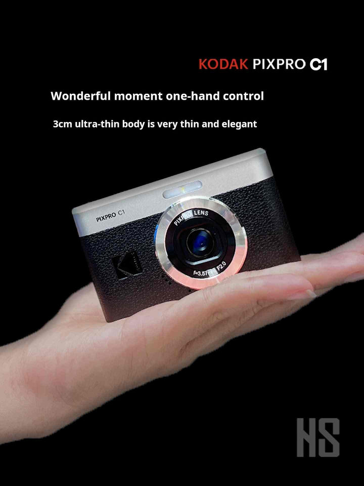 كاميرا Kodak PIXPRO C1 بتصميم كلاسيكي ريترو فائق النحافة وخفيفة الوزن مع مستشعر 13 ميجابكسل وشاشة دوارة 2.8 بوصة للصور الذاتية وفيديو 4K.