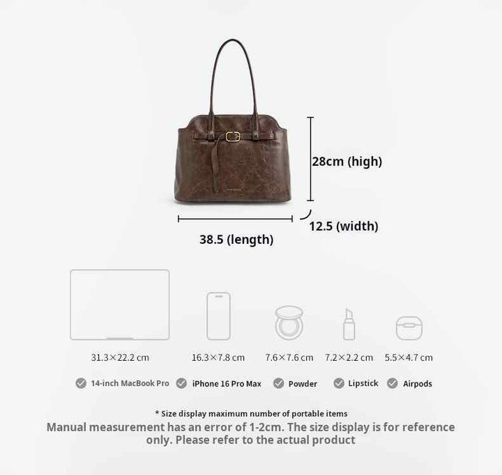 CHARLES&KEITH حقيبة كتف كبيرة جلدية بنية بسعة واسعة وتصميم أنيق مع إغلاق مغناطيسي وحزام كتف مزدوج