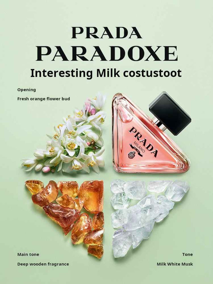PRADA Paradoxe women's luxury perfume with fresh orange blossom, deep woody fragrance, and white musk in a limited edition gift set