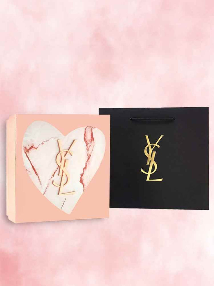 YSL Pink Marble Limited Edition makeup set with pink marble design and luxury packaging