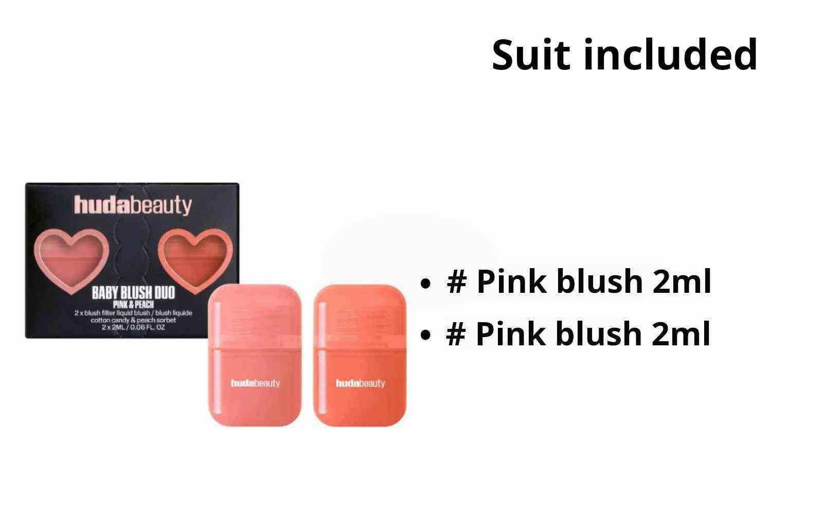 Huda Beauty Baby Blush Duo Pink & Peach.