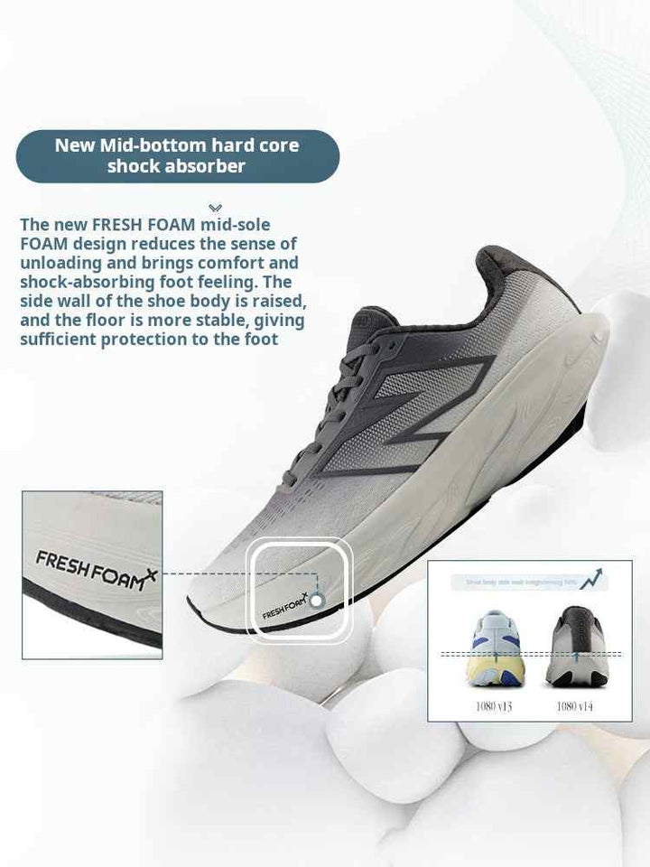 New Balance Fresh Foam X 1080 v14 running shoe with advanced cushioning and shock absorption for long-distance comfort and stability