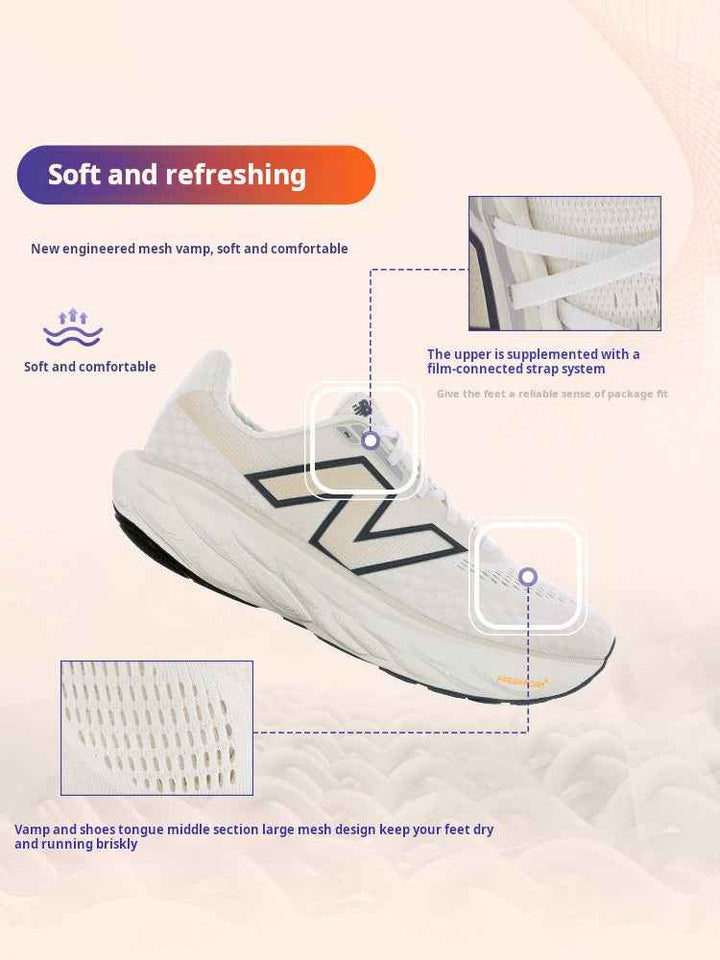 White New Balance Fresh Foam X 1080 v14 running shoe with breathable mesh upper and cushioned sole for comfort and support
