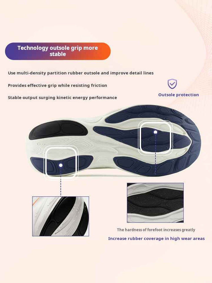 Sole design of New Balance Fresh Foam X 1080 v14 showing multi-density rubber outsole for enhanced grip and stability.
