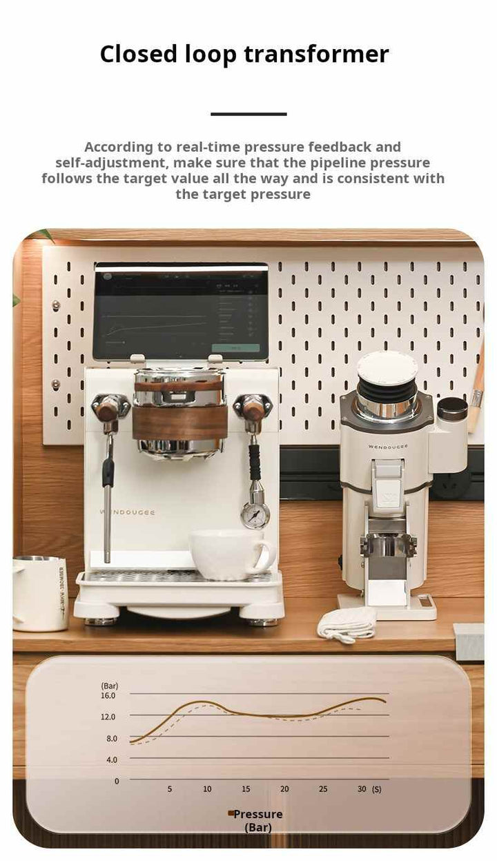 آلة قهوة نصف أوتوماتيكية إيطالية Wendugee Warm Bean مع نظام ضغط مغلق ومحول مزدوج الغلاية للاستخدام التجاري الصغير