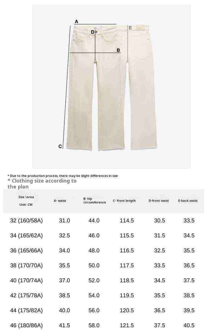 ZARA جينز ستريت ليج نسائي كاجوال بلون بيج فاتح مع مقاسات مفصلة وقصة مستقيمة للراحة والأناقة اليومية